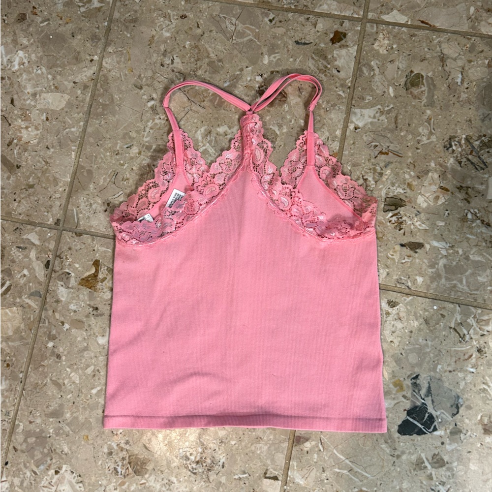 Pink Lace Seamless Racerback Cami - Picture 2 of 2